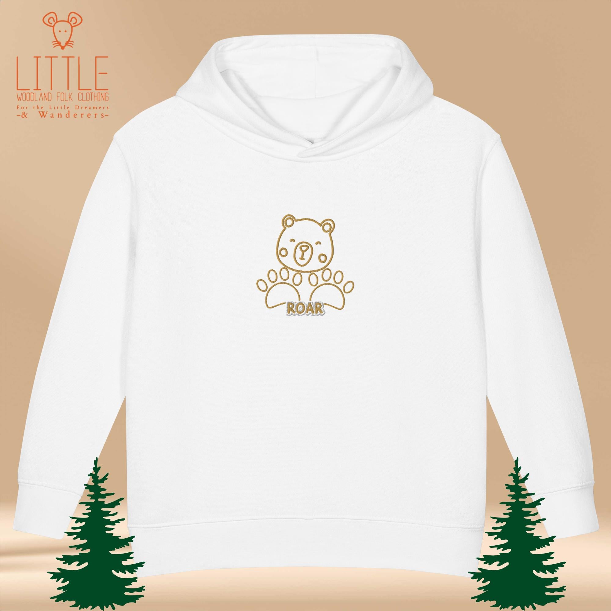 Little Woodland Bear - Embroidered Toddler Fleece Pullover Hoodie